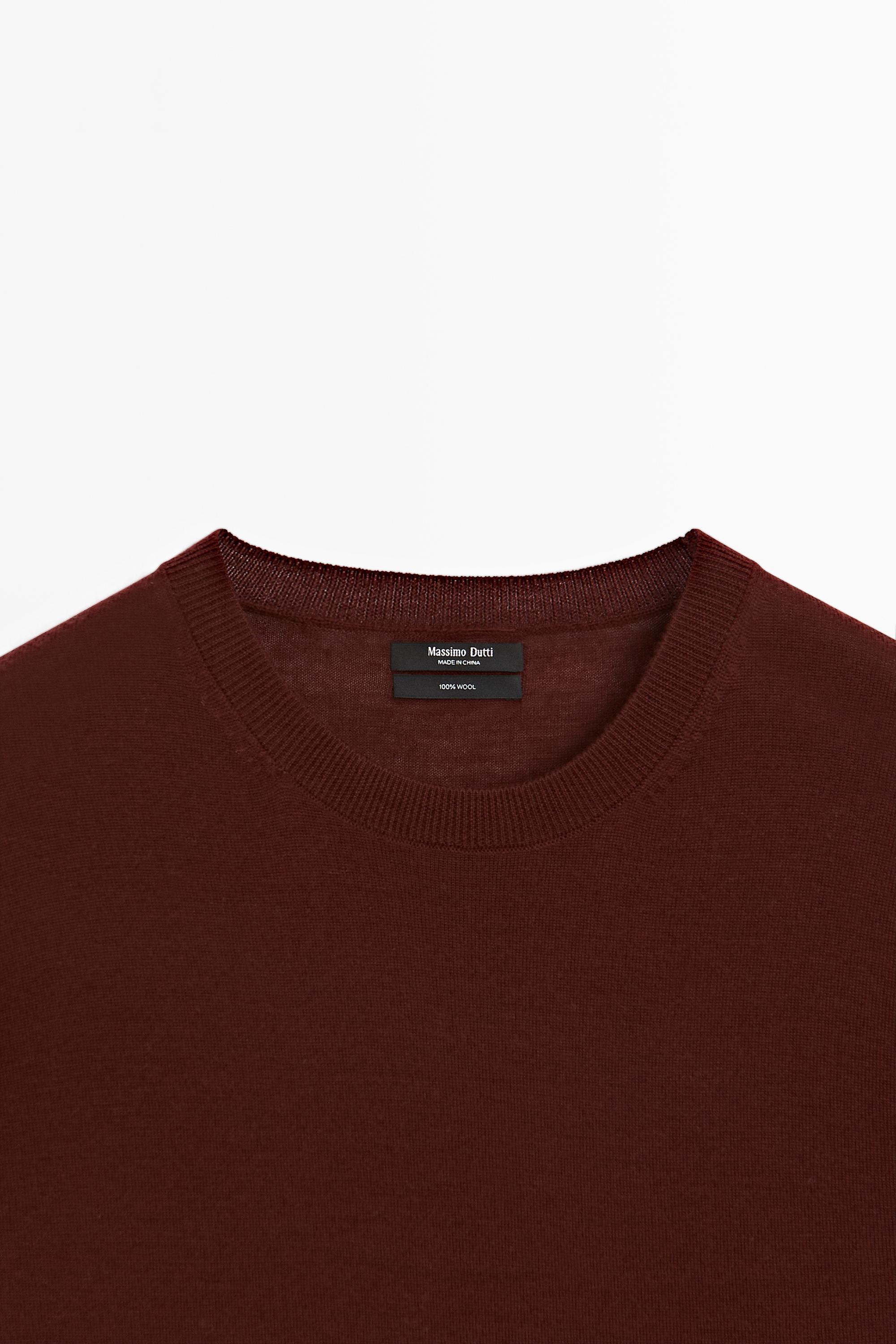 Pull en maille fine 100 % laine à col rond